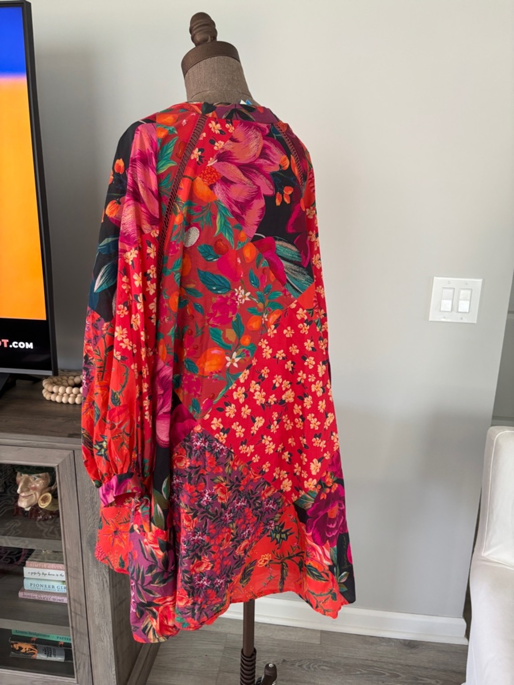 FARM Rio Floral Patchwork Dress in Red - Picture 3 of 7